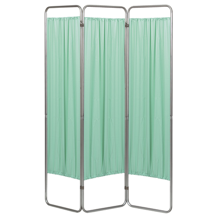 OMNIMED 3 Section Economy Privacy Screen with Vinyl Panels, Green 153093-15